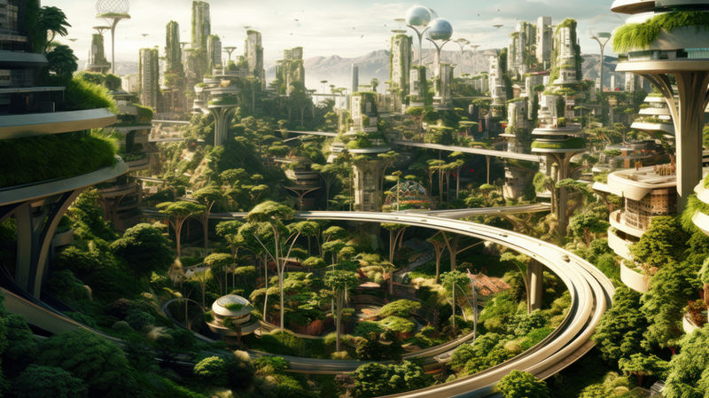 Ciudad del futuro renaturalizada