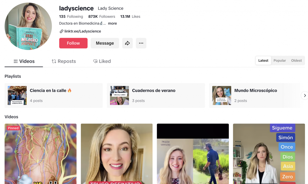 Ciencia en Tik Tok